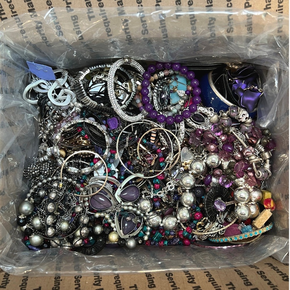 15.5 Lb Craft Jewelry Lot Broken Repair Repurpose Repair Wear Resell - Picture 4 of 7